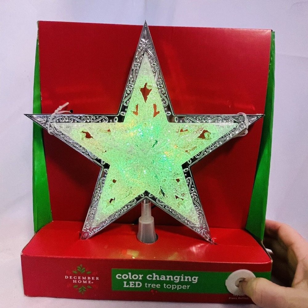 LED Color Changing Lighted Star Tree Top Topper December Home Christmas Holiday